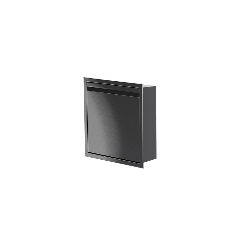 Zvelt Luxury 12" x 12" Shower Niche With Removable Door & Hook Black Stainless Steel PVD Finish - 12X12-DOOR-BPVD
