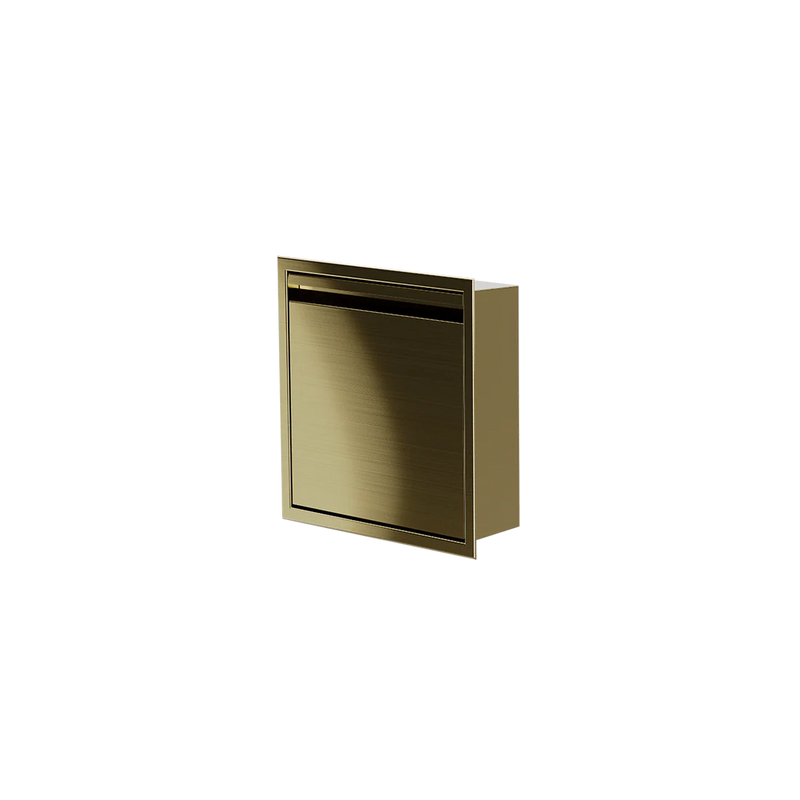 Zvelt Luxury 12" x 12" Shower Niche With Removable Door & Hook Gold Stainless Steel PVD Finish - 12X12-DOOR-GPVD