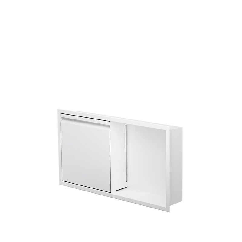 Zvelt Luxury 12" x 24" Horizontal Shower Niche With Removable Door & Hook Matte White Finish - 12X24-DOOR-W15