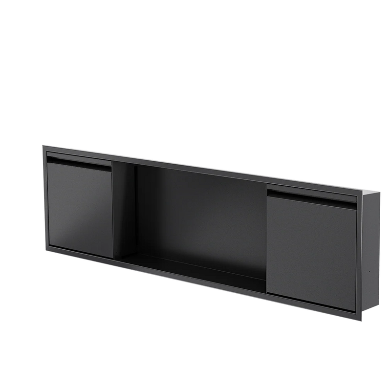 Zvelt Luxury 12" x 48" Shower Niche With Removable Door & Hook Matte Black Finish - 12X48-DOOR-B15