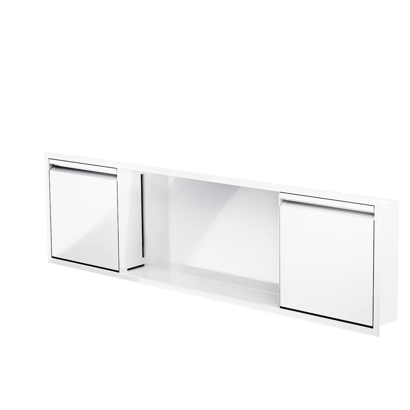 Zvelt Luxury 12" x 48" Shower Niche With Removable Door & Hook Gloss White Finish - 12X48-DOOR-W100