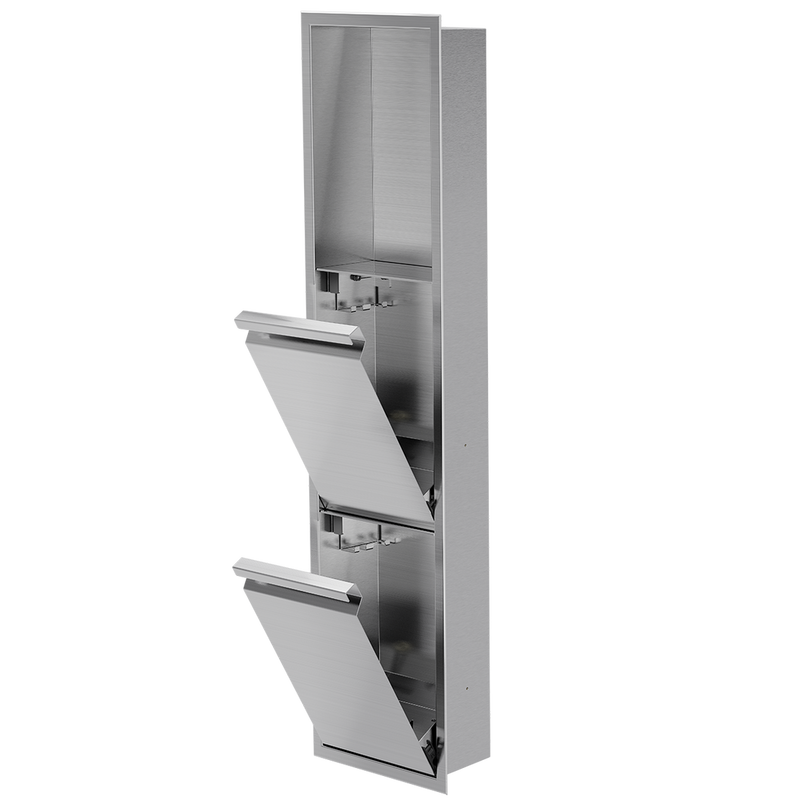 Zvelt Luxury 8" x 36" Shower Niche With Removable Door & Hook Brushed Stainless Steel Finish - 36X8T-DOOR-BSS