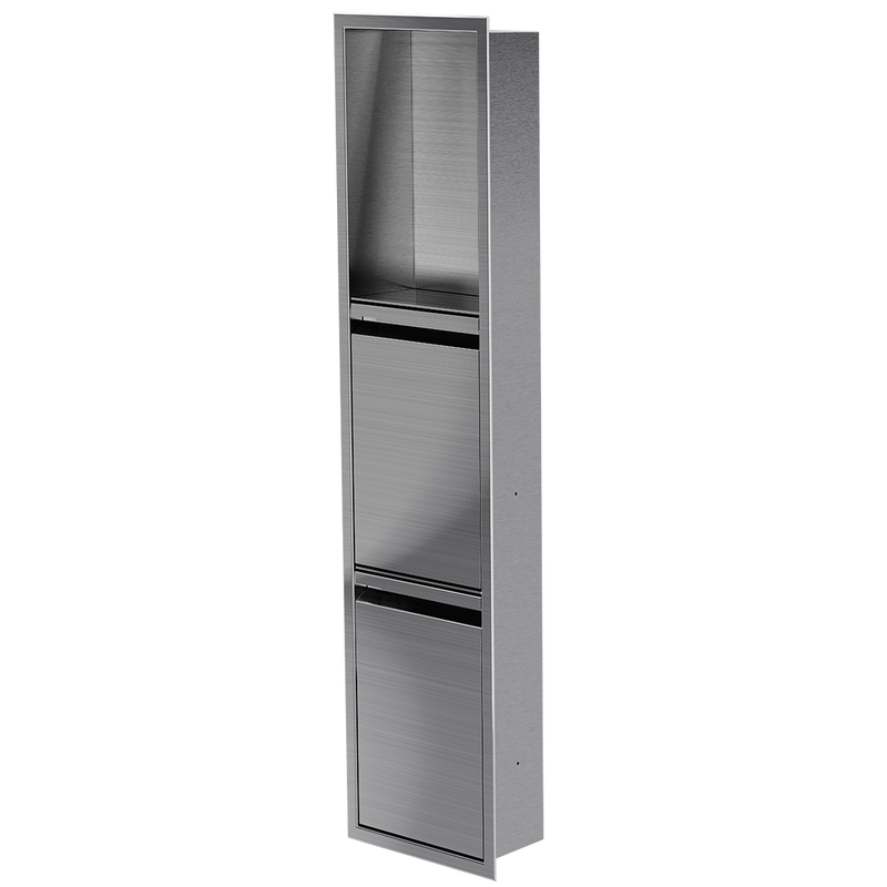 Zvelt Luxury 8" x 36" Shower Niche With Removable Door & Hook Black Stainless Steel PVD Finish - 36X8T-DOOR-BPVD