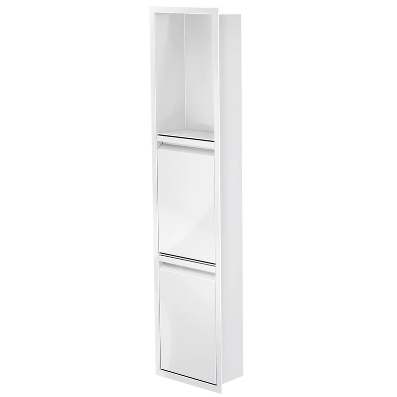 Zvelt Luxury 8" x 36" Shower Niche With Removable Door & Hook Gloss White Finish - 36X8T-DOOR-W100