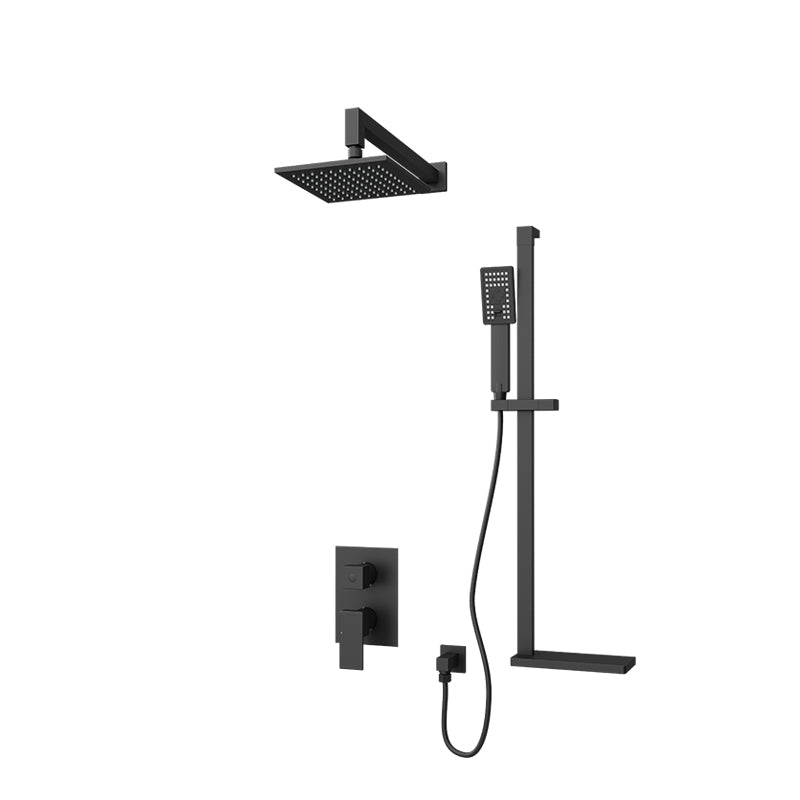Rubi Quatro Two Function Pressure Balance Shower System Matte Black – RQT3D10-33N-BK