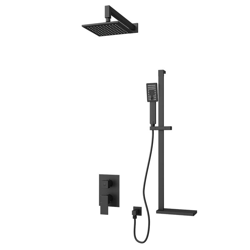 Rubi Quatro Two Function Pressure Balance Shower System Matte Black – RQT3D10-11N-BK
