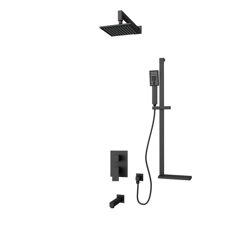 Rubi Quatro Shower & Tub System Pressure Balance Matte Black – RQT3D11-33N-BK