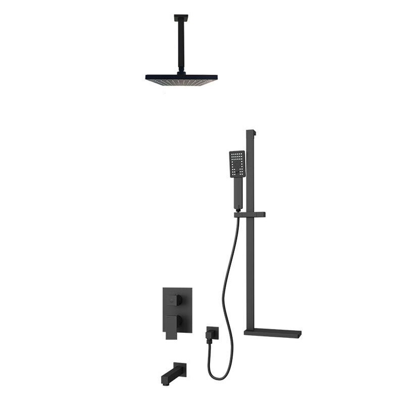 Rubi Quatro Shower & Tub System Pressure Balance Matte Black – RQT3D11-11N-BK