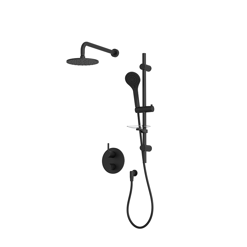 Rubi Vertigo Two Function Thermostatic Shower System Matte Black – RVT2A10-23N-BK