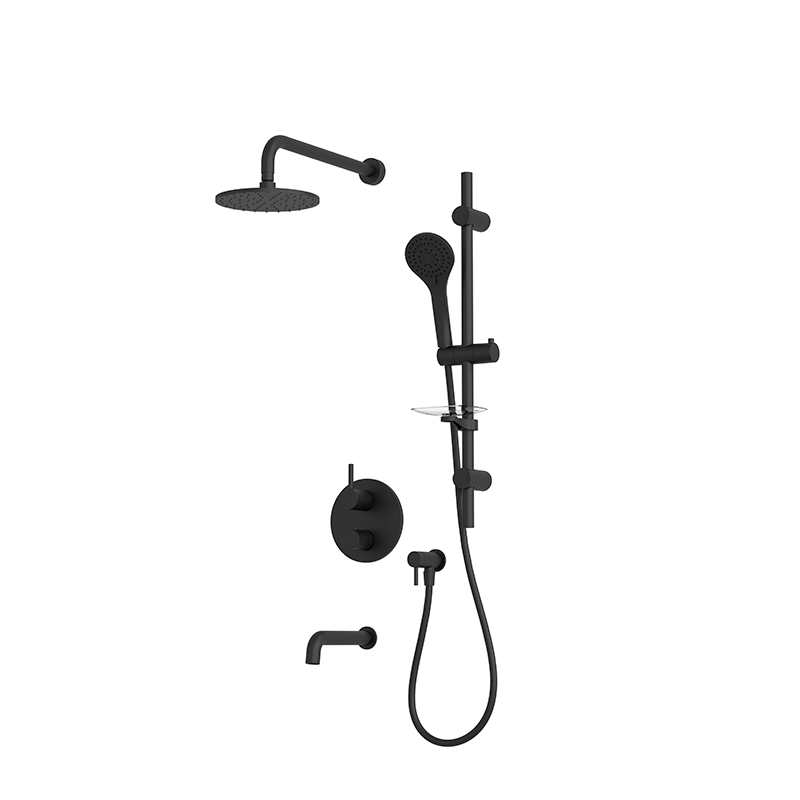 Rubi Vertigo Shower & Tub System Thermostatic Matte Black – RVT2A11-23N-BK