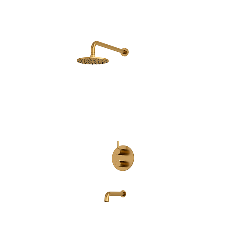 Rubi Vertigo Shower & Tub System Thermostatic Brushed Gold – RVT2A01-23N-OR