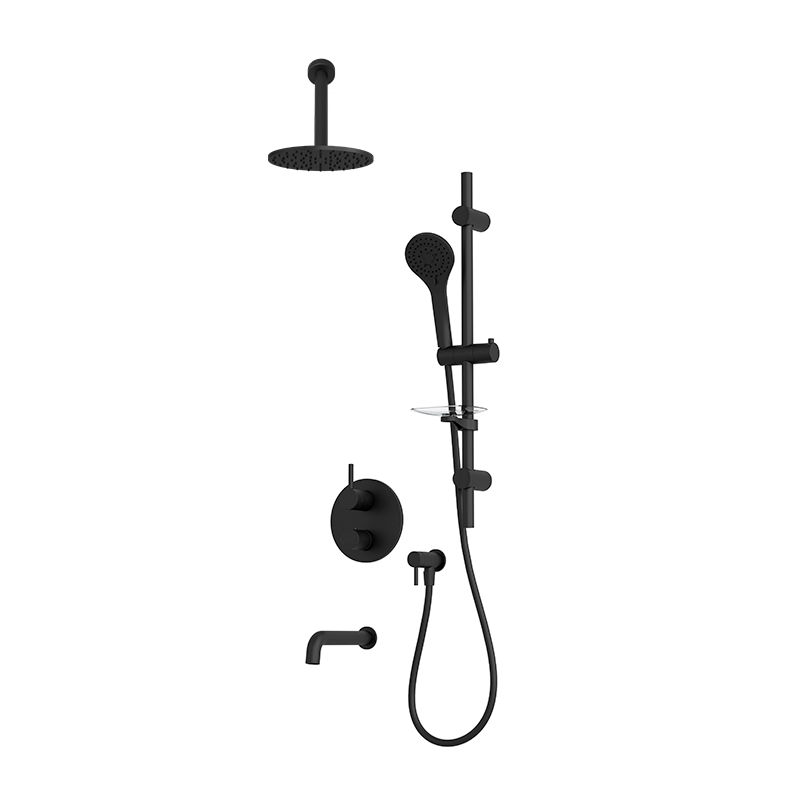 Rubi Vertigo Shower & Tub System Thermostatic Matte Black – RVT2A11-31N-BK