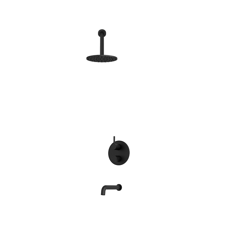 Rubi Vertigo Shower & Tub System Thermostatic Matte Black – RVT2A01-31N-BK