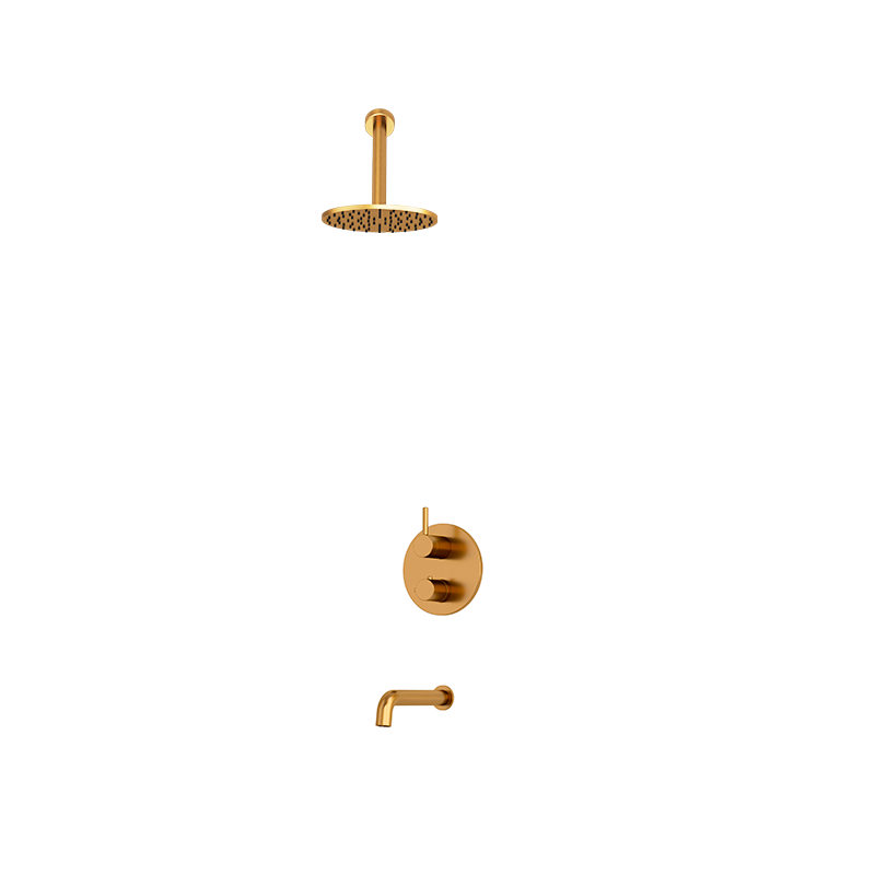 Rubi Vertigo Shower & Tub System Thermostatic Brushed Gold – RVT2A01-32N-OR