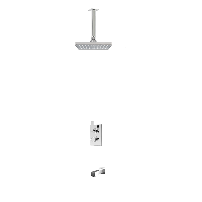 Rubi Quatro Shower & Tub System Thermostatic Matte Black – RQT2A01-21N-BK