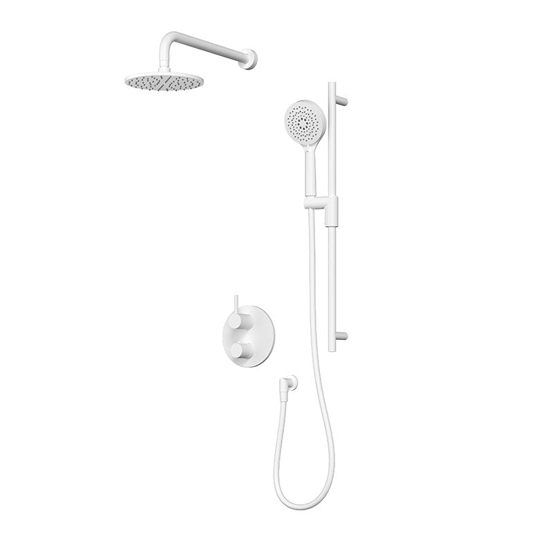 Rubi Vertigo Two Function Thermostatic Shower System Matte White – RVT2A20-23N-WH