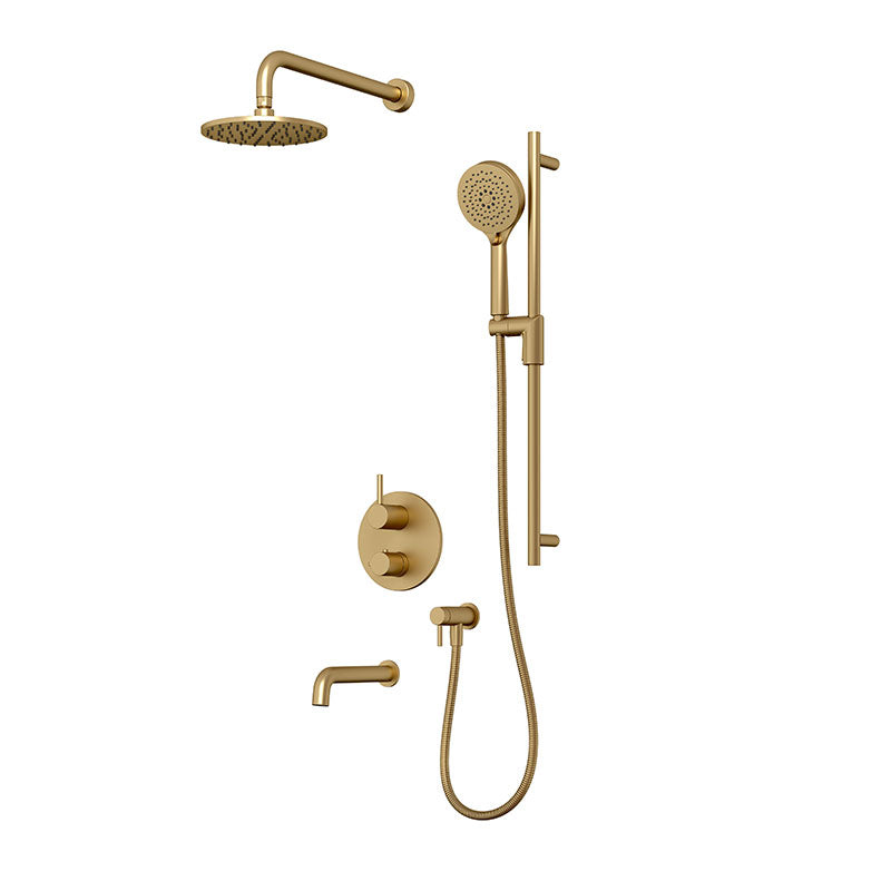 Rubi Vertigo Shower & Tub System Thermostatic Brushed Gold – RVT2A21-33N-OR