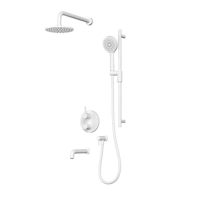 Rubi Vertigo Shower & Tub System Thermostatic Matte White – RVT2A21-33N-WH