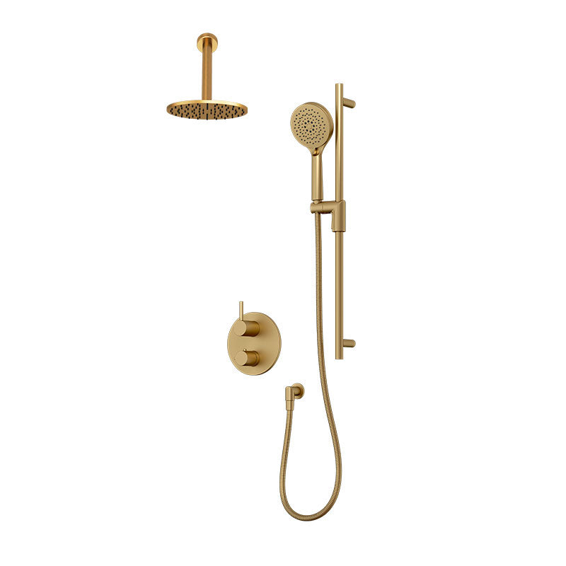 Rubi Vertigo Two Function Thermostatic Shower System Brushed Gold – RVT2A20-11N-OR