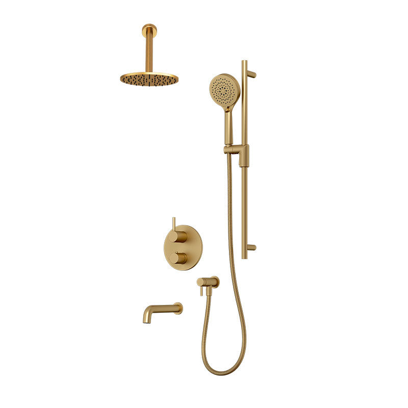 Rubi Vertigo Shower & Tub System Thermostatic Brushed Gold – RVT2A21-32N-OR