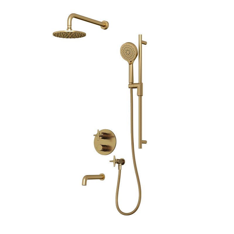 Rubi Lexa Shower & Tub System Thermostatic Brushed Gold – RLX2A21-23N-OR