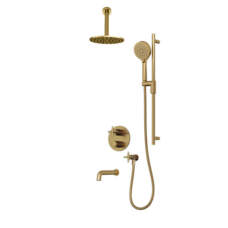 Rubi Lexa Shower & Tub System Thermostatic Brushed Gold – RLX2A21-31N-OR