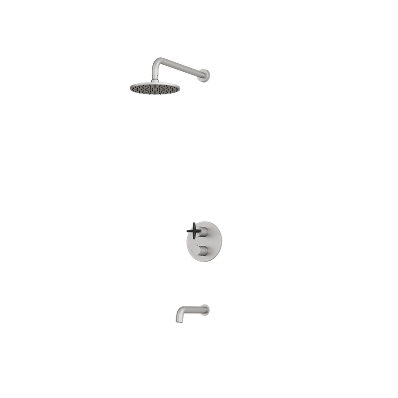 Rubi Lexa Shower & Tub System Thermostatic Stainless Steel / Matte Black – RLX2A01-23N-IXBK
