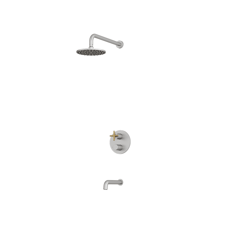 Rubi Lexa Shower & Tub System Thermostatic Stainless Steel / Brushed Gold – RLX2A01-23N-IXOR