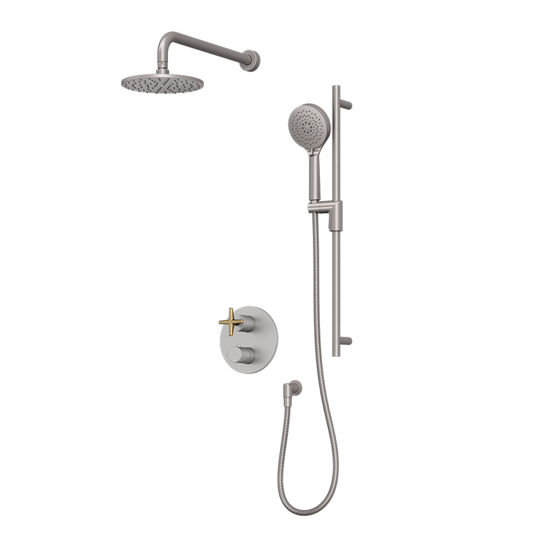 Rubi Lexa Two Function Thermostatic Shower System Stainless Steel / Brushed Gold – RLX2A20-33N-IXOR