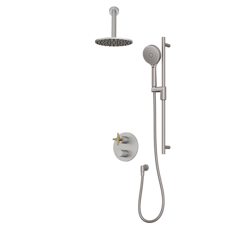 Rubi Lexa Two Function Thermostatic Shower System Stainless Steel / Brushed Gold – RLX2A20-31N-IXOR