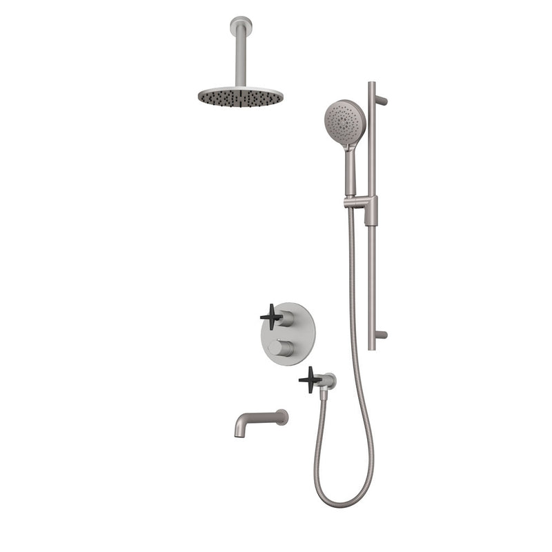 Rubi Lexa Shower & Tub System Thermostatic Stainless Steel / Matte Black – RLX2A21-11N-IXBK