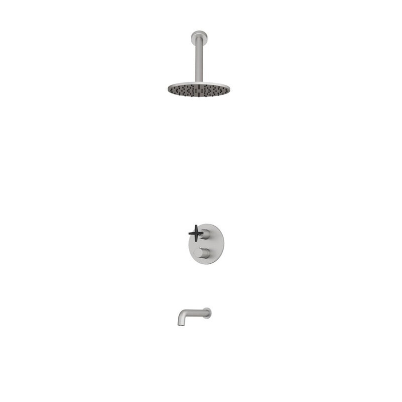 Rubi Lexa Shower & Tub System Thermostatic Stainless Steel / Matte Black – RLX2A01-11N-IXBK