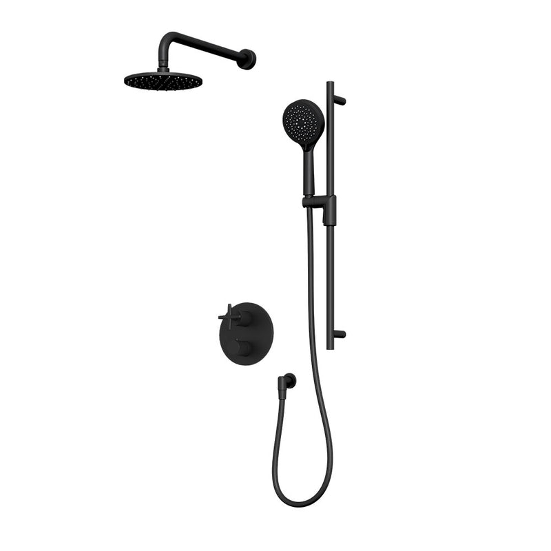 Rubi Lexa Two Function Thermostatic Shower System Matte Black – RLX2A20-23N-BK