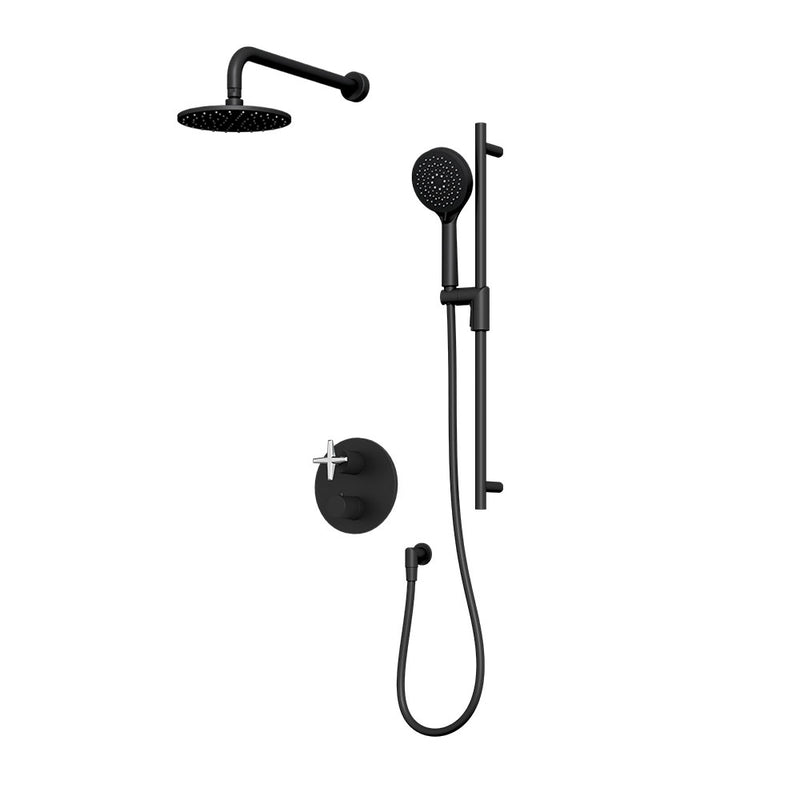 Rubi Lexa Two Function Thermostatic Shower System Matte Black / Chrome – RLX2A20-23N-BKCC