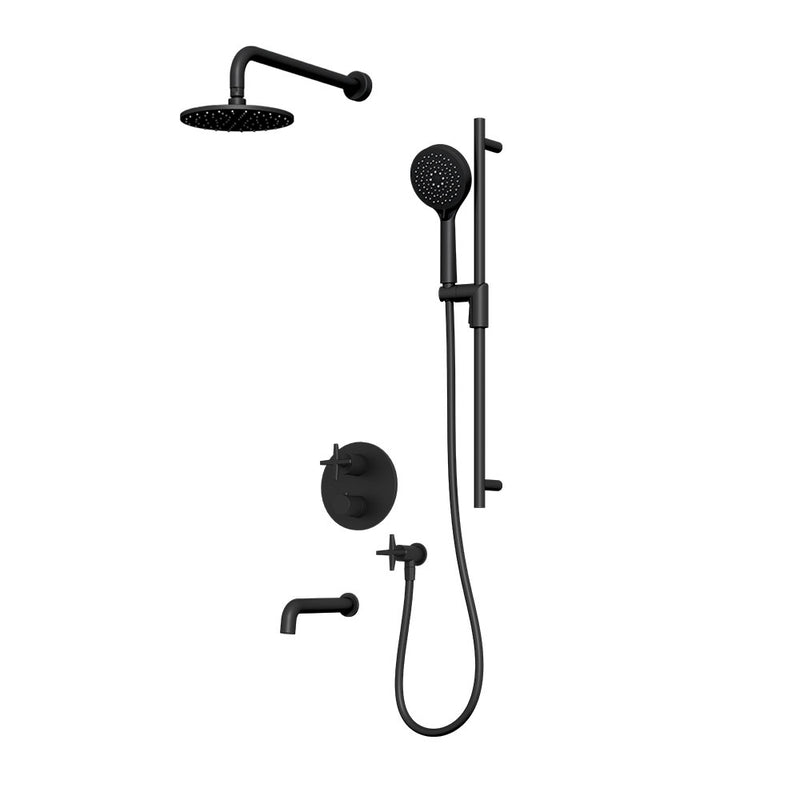 Rubi Lexa Shower & Tub System Thermostatic Matte Black – RLX2A21-23N-BK