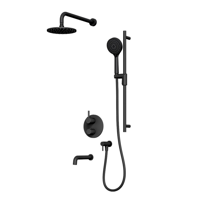 Rubi Vertigo Shower & Tub System Thermostatic Matte Black – RVT2A21-23N-BK