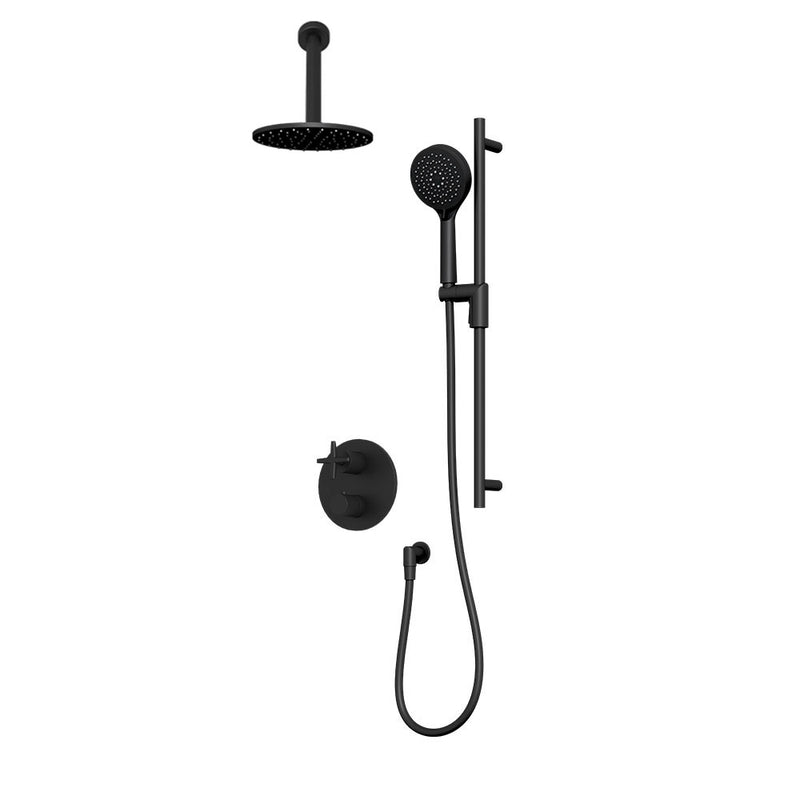 Rubi Lexa Two Function Thermostatic Shower System Matte Black – RLX2A20-31N-BK