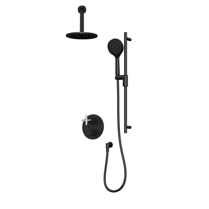 Rubi Lexa Two Function Thermostatic Shower System Matte Black / Chrome – RLX2A20-31N-BKCC