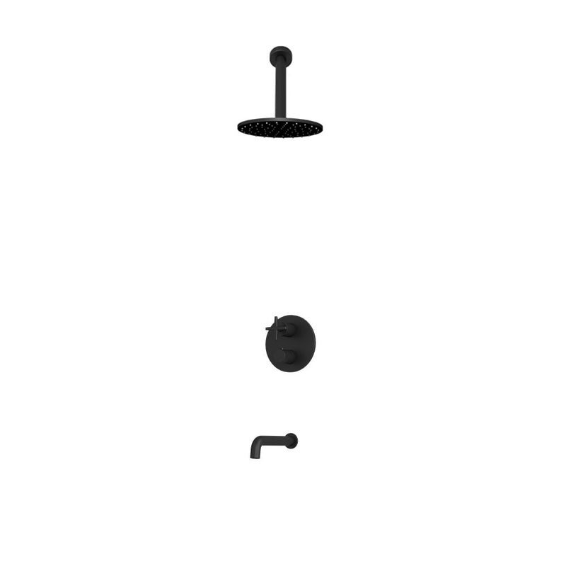 Rubi Lexa Shower & Tub System Thermostatic Matte Black – RLX2A01-31N-BK