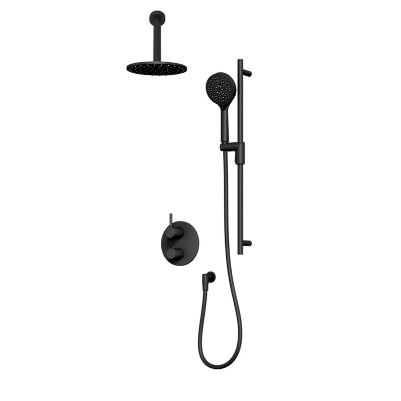 Rubi Vertigo Two Function Thermostatic Shower System Matte Black – RVT2A20-11N-BK