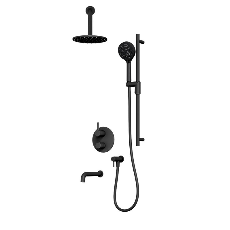 Rubi Vertigo Shower & Tub System Thermostatic Matte Black – RVT2A21-11N-BK