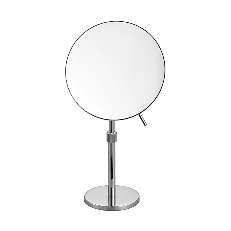 KubeBath Aqua Rondo Freestanding Magnifying Makeup / Shaving Mirror Chrome With Adjustable Height - 8167