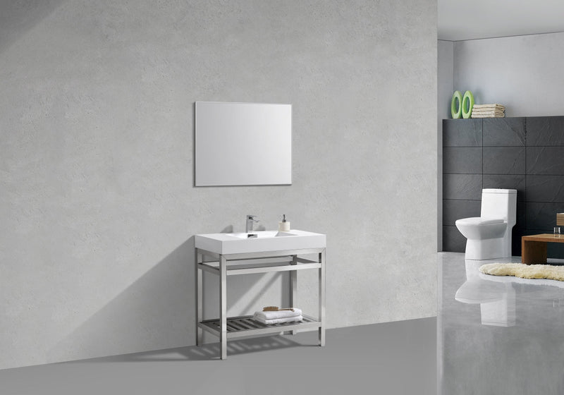 Kube Bath Cisco 36" Stainless Steel Console with Acrylic Sink Chrome - AC36