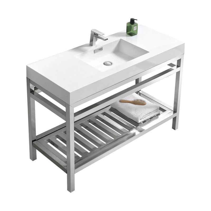 Kube Bath Cisco 48" Stainless Steel Console with Acrylic Sink Chrome - AC48