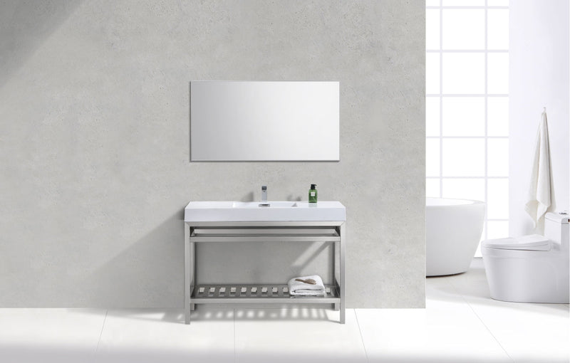 Kube Bath Cisco 48" Stainless Steel Console with Acrylic Sink Chrome - AC48