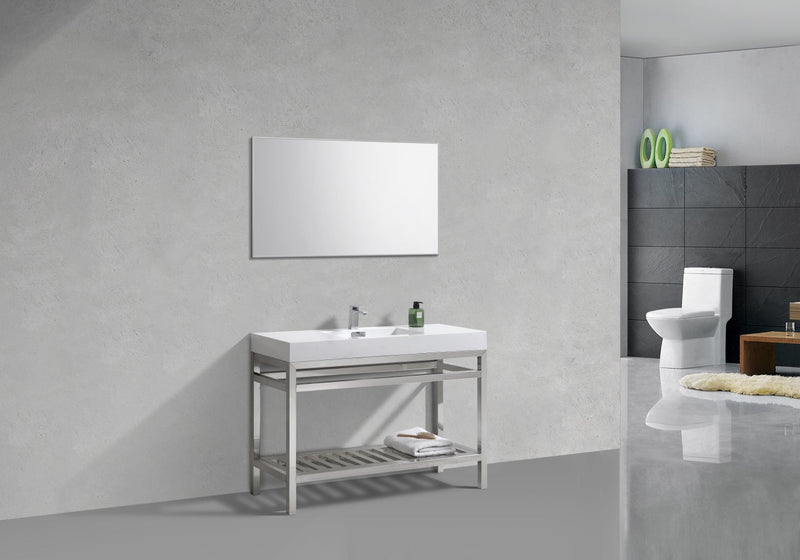 Kube Bath Cisco 48" Stainless Steel Console with Acrylic Sink Chrome - AC48