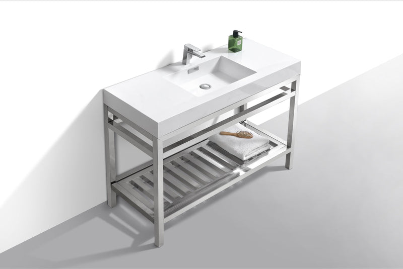 Kube Bath Cisco 48" Stainless Steel Console with Acrylic Sink Chrome - AC48