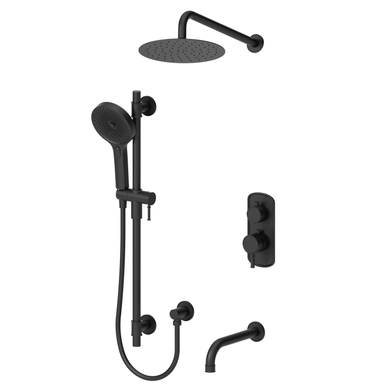 Tenzo Alyss Kit T-Box 3 fonctions thermostatique finition noir mat - ALYT33-501115-MB