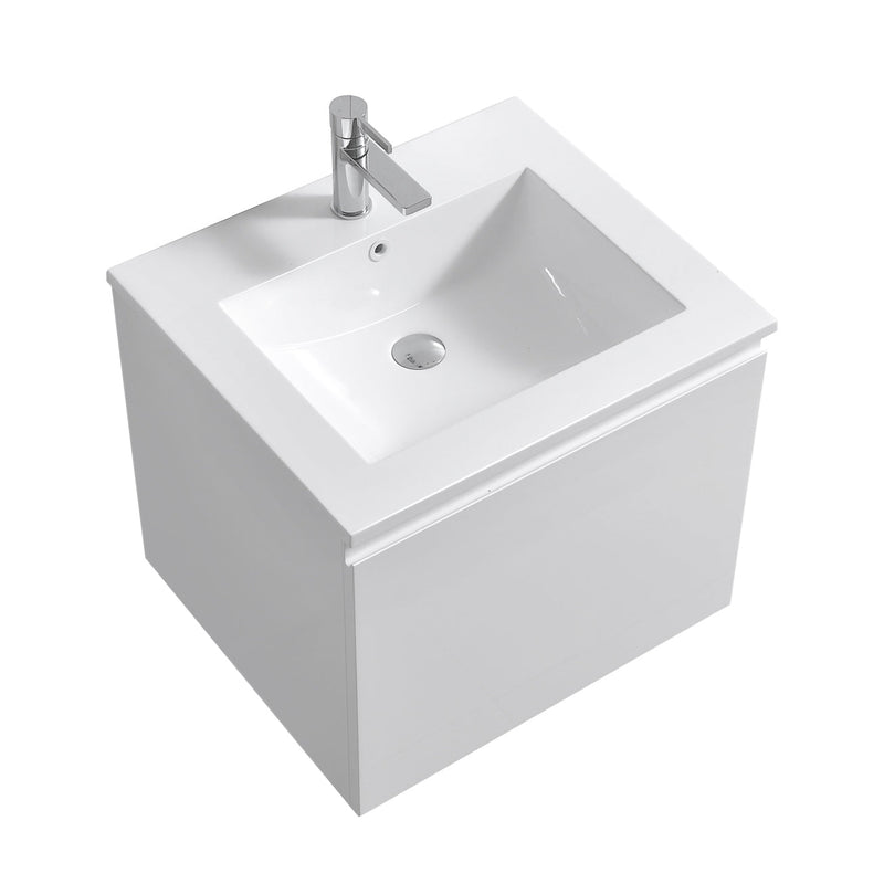 Kube Bath BALLI 24" Modern Bathroom Vanity In Gloss White Finish - BALLI24-GW