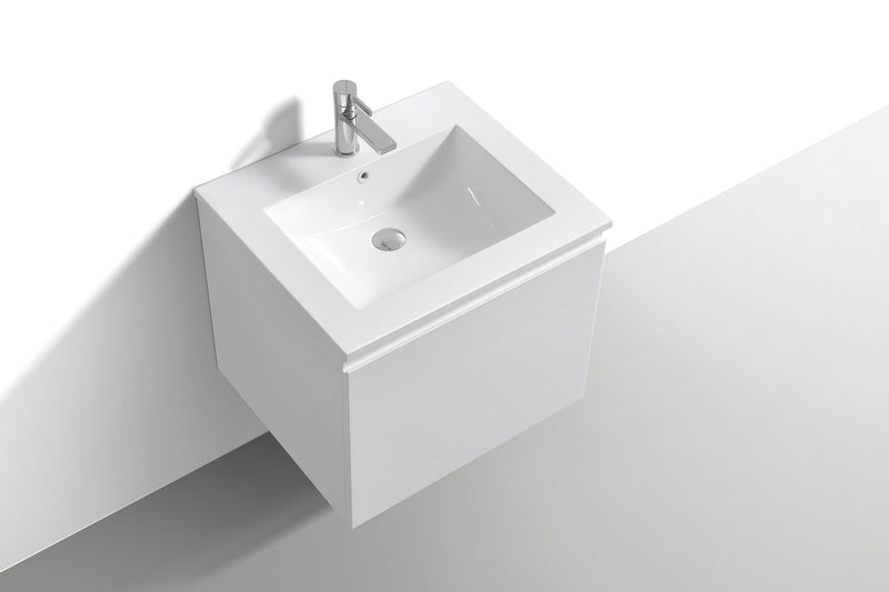 Kube Bath BALLI 24" Modern Bathroom Vanity In Gloss White Finish - BALLI24-GW